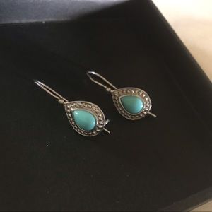 Sterling Silver Turquoise Earrings ATl 925 TH